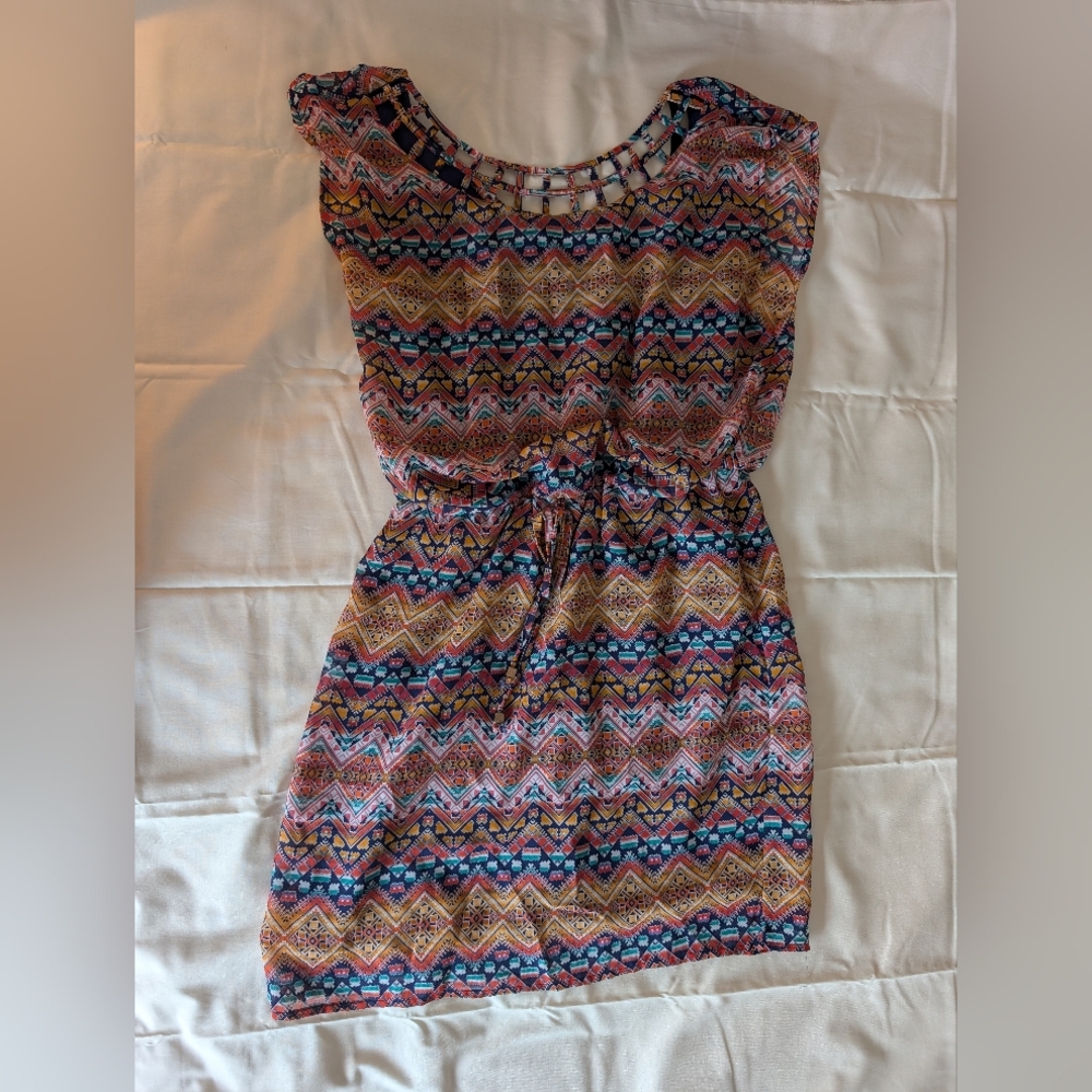 Multicolor Chevron Pattern Dress